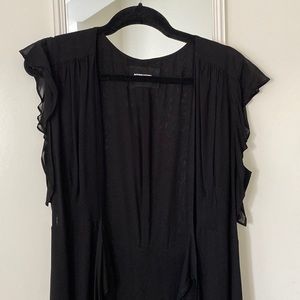 Reformation - Charlene Dress - wrap high-low deep v black dress